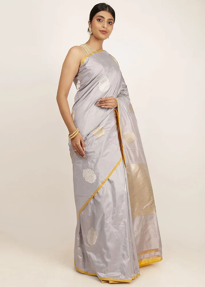 Grey-Yellow Katan Kadhwa Boota - alternate