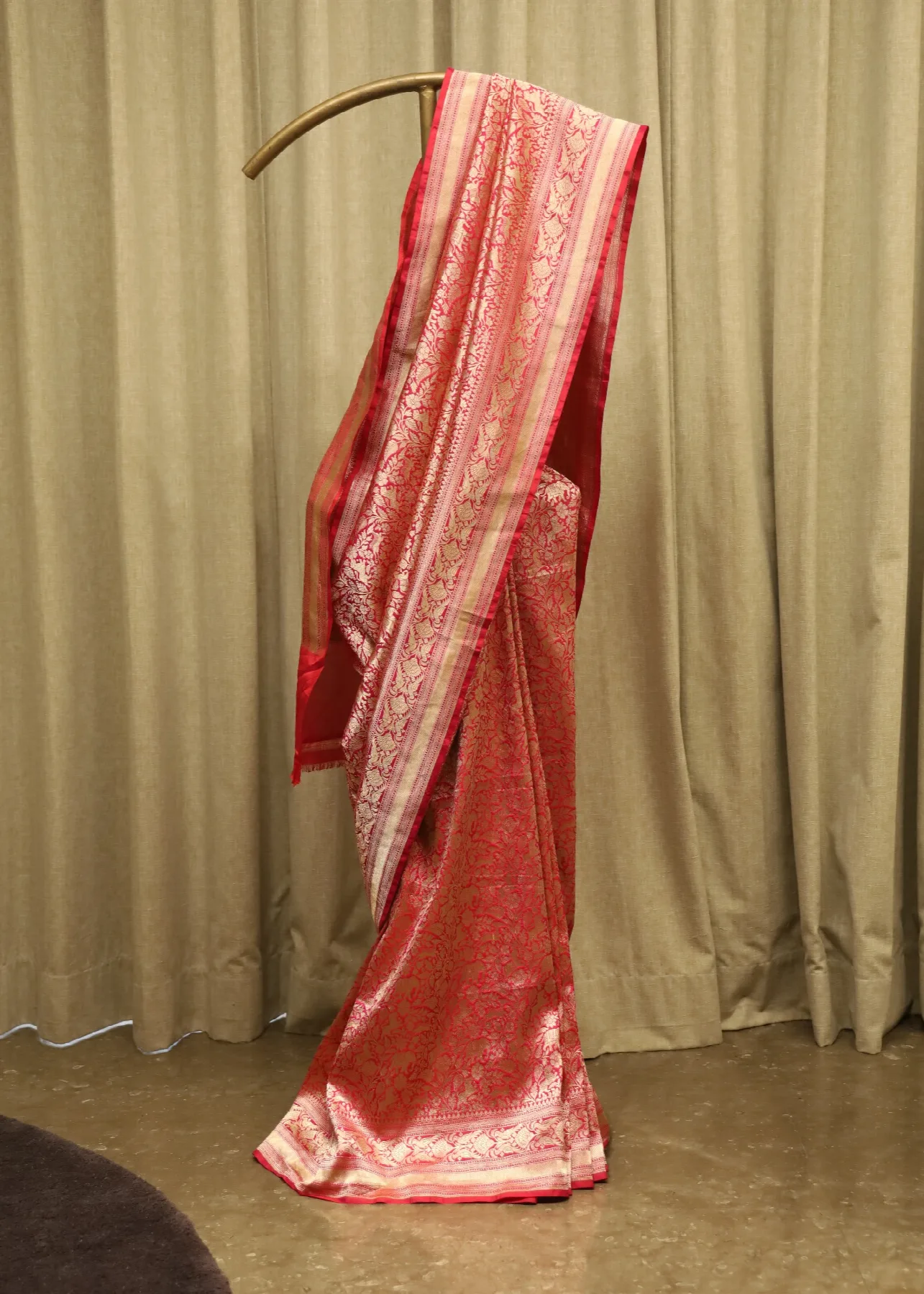 Fuschia Pink Brocade Shikargah - alternate