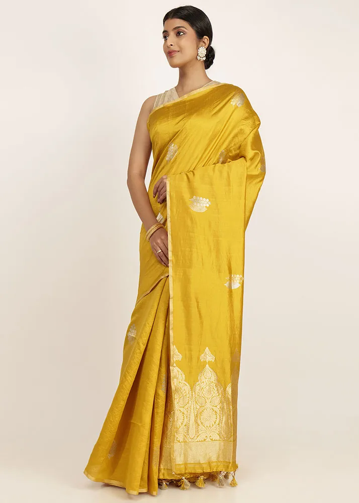 Mustard Chandi Patta Double Booti