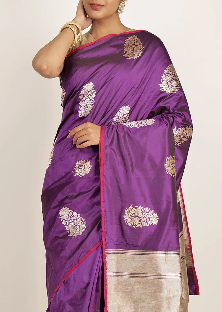 Purple-Red Katan Kadhwa Boota - alternate