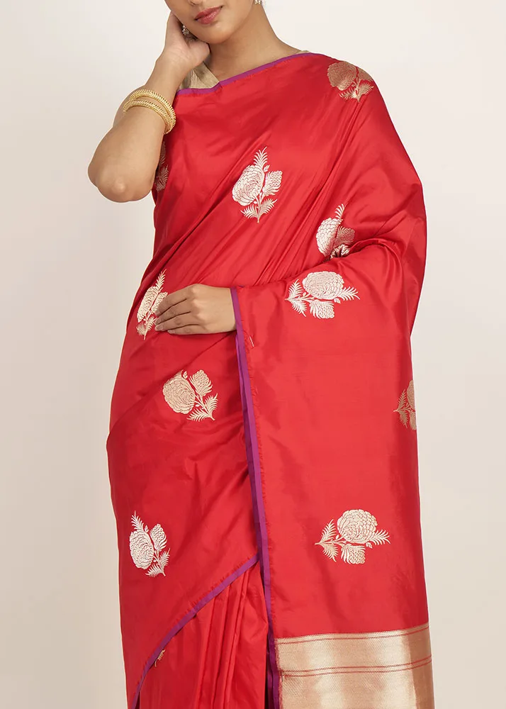 Red - Purple Katan Kadhwa Boota - alternate